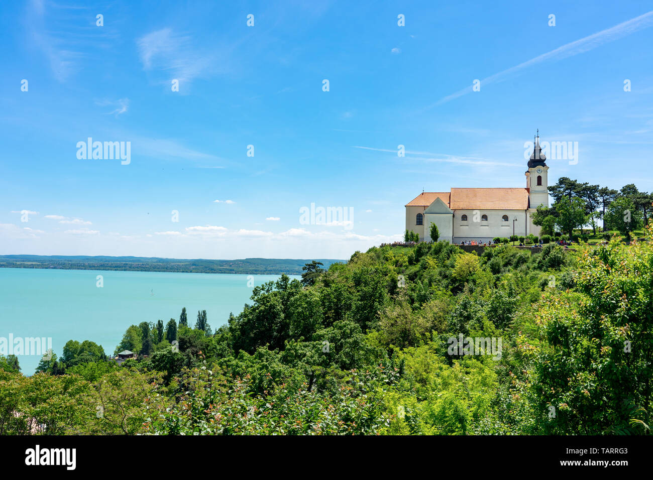 Abbaye de Tihany sur la colline près du Lac Balaton Vierge Marie et l'église Saint Anyos Banque D'Images