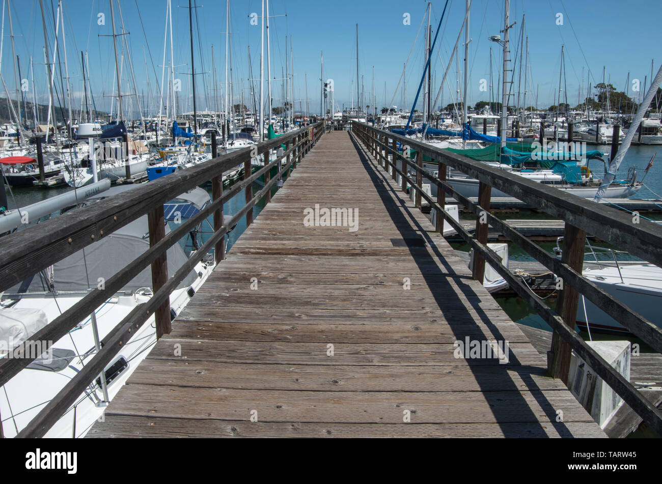 Pelican Harbor à Sausalito, CA, est le foyer de nombreux bateaux et yachts. Banque D'Images