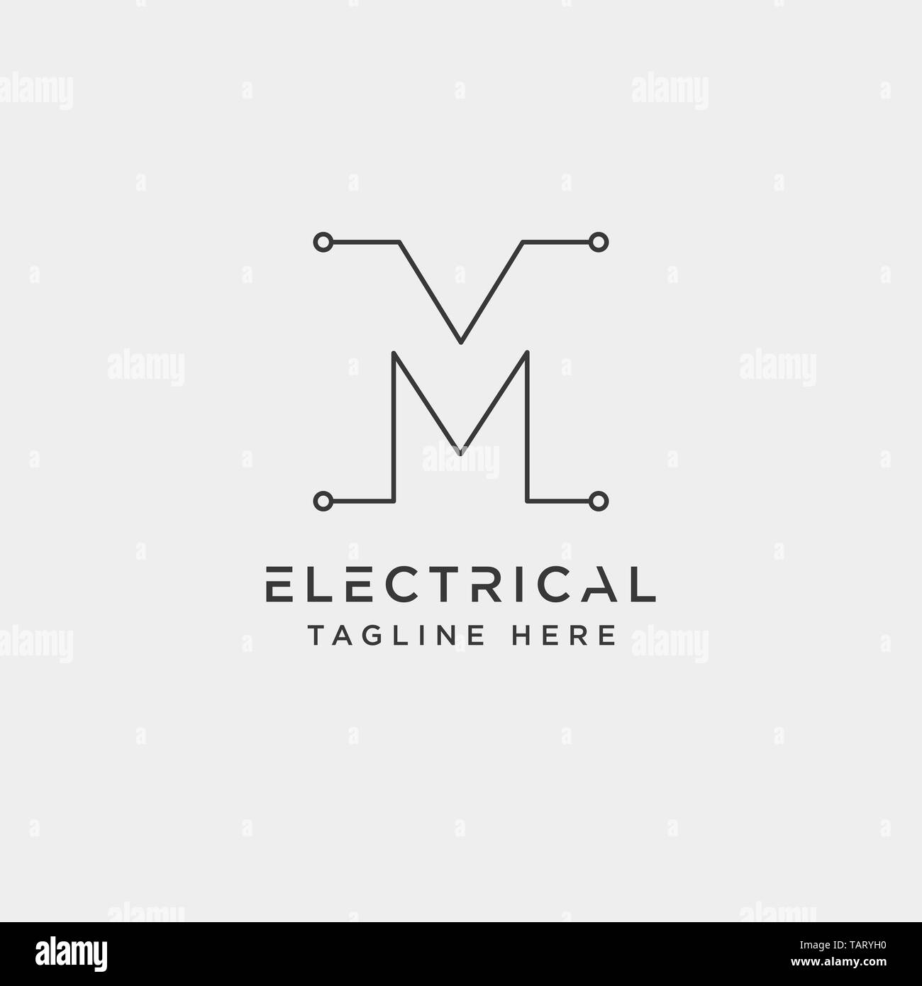 Connecter ou électrique m conception de logo icône vecteur élément isolé - vector Illustration de Vecteur