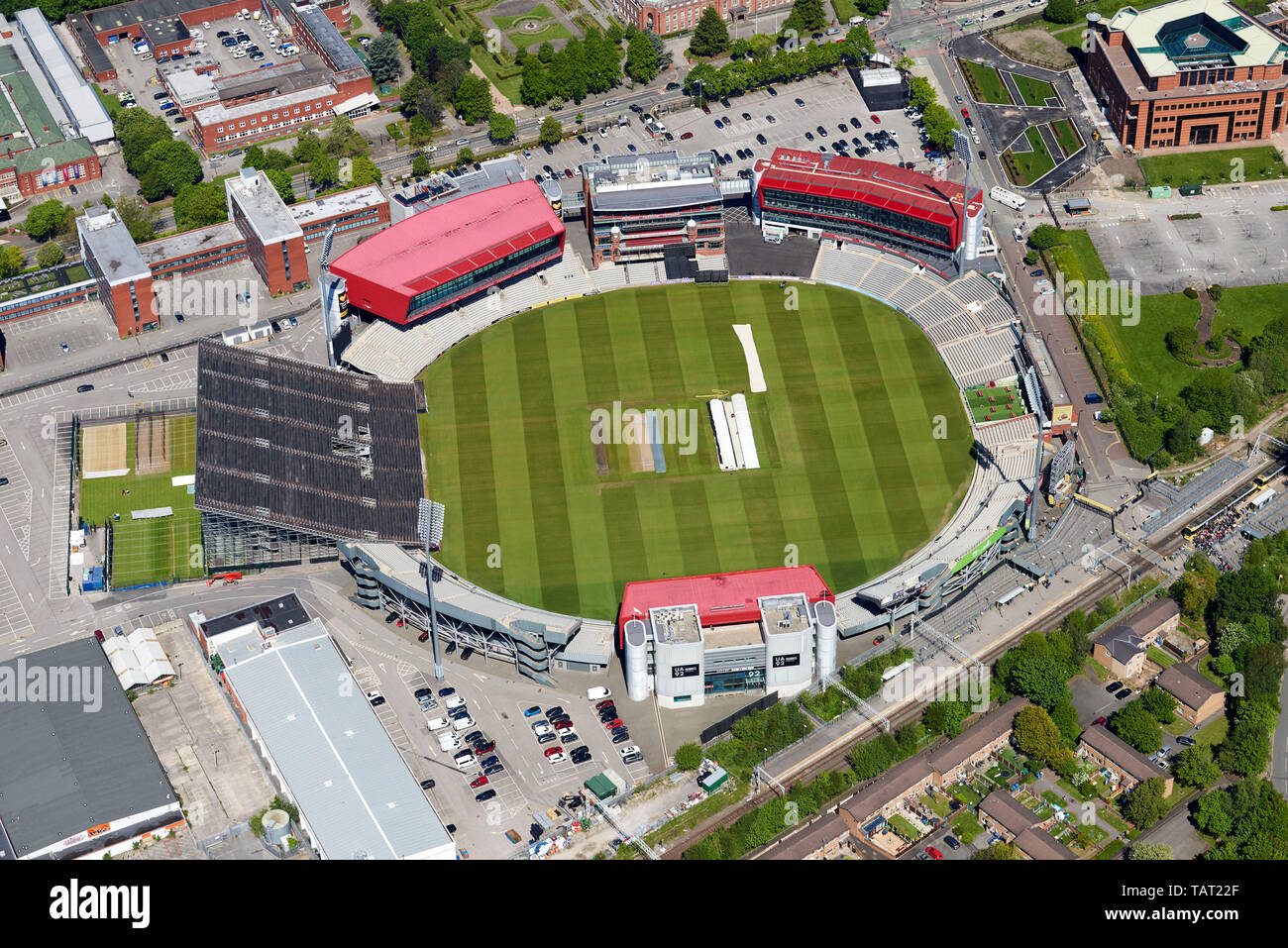Le terrain de cricket Old Trafford, Ville de Salford, Manchester, North West England, UK Banque D'Images
