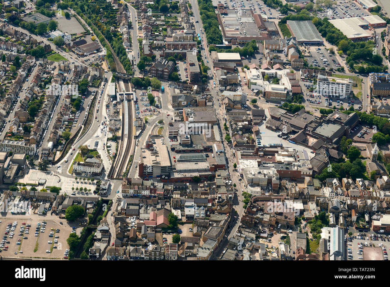 Une vue aérienne de Gravesend, Kent, Angleterre du Sud-Est, Royaume-Uni Banque D'Images