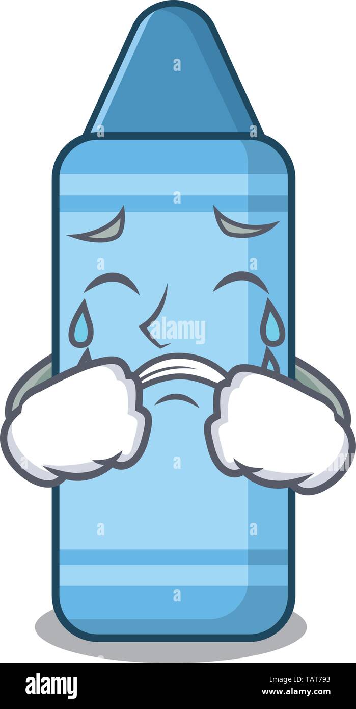 Pleurer dans le crayon bleu forme de caractères Illustration de Vecteur