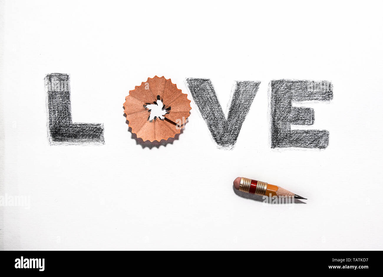 'Amour' de l'écriture avec un crayon Banque D'Images