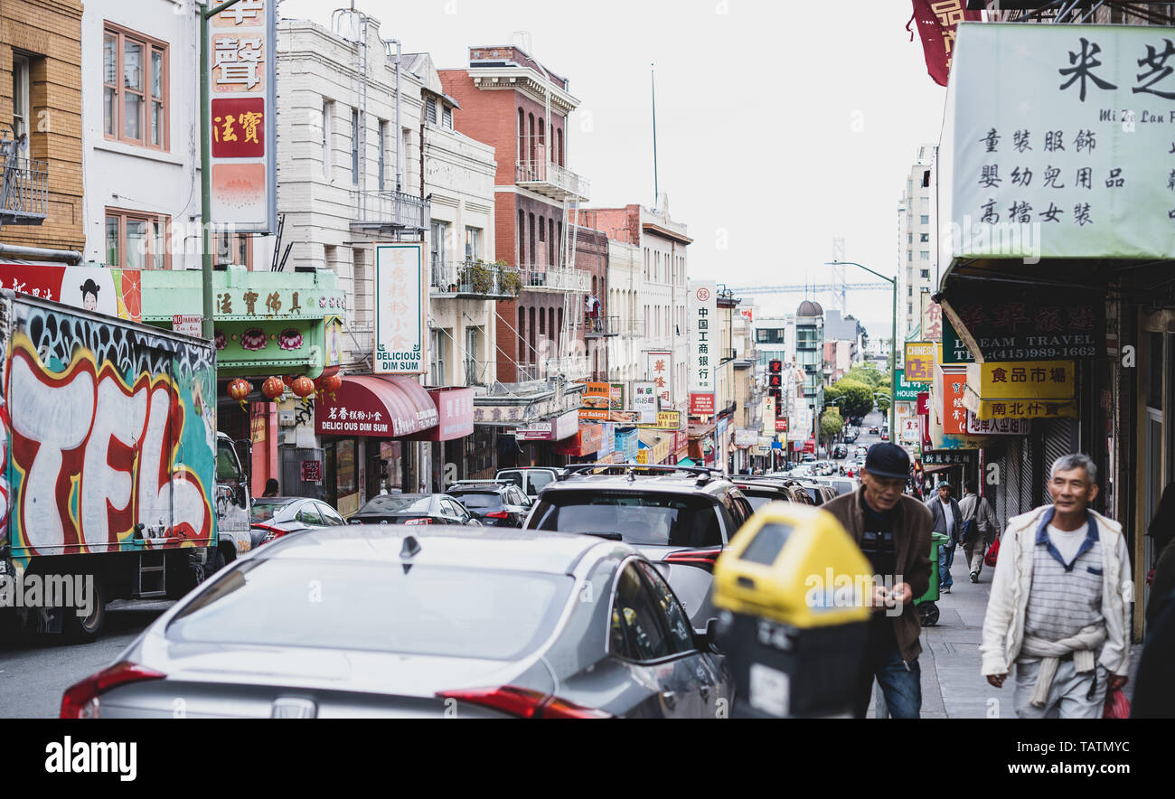 Quartier chinois de San Francisco Banque D'Images