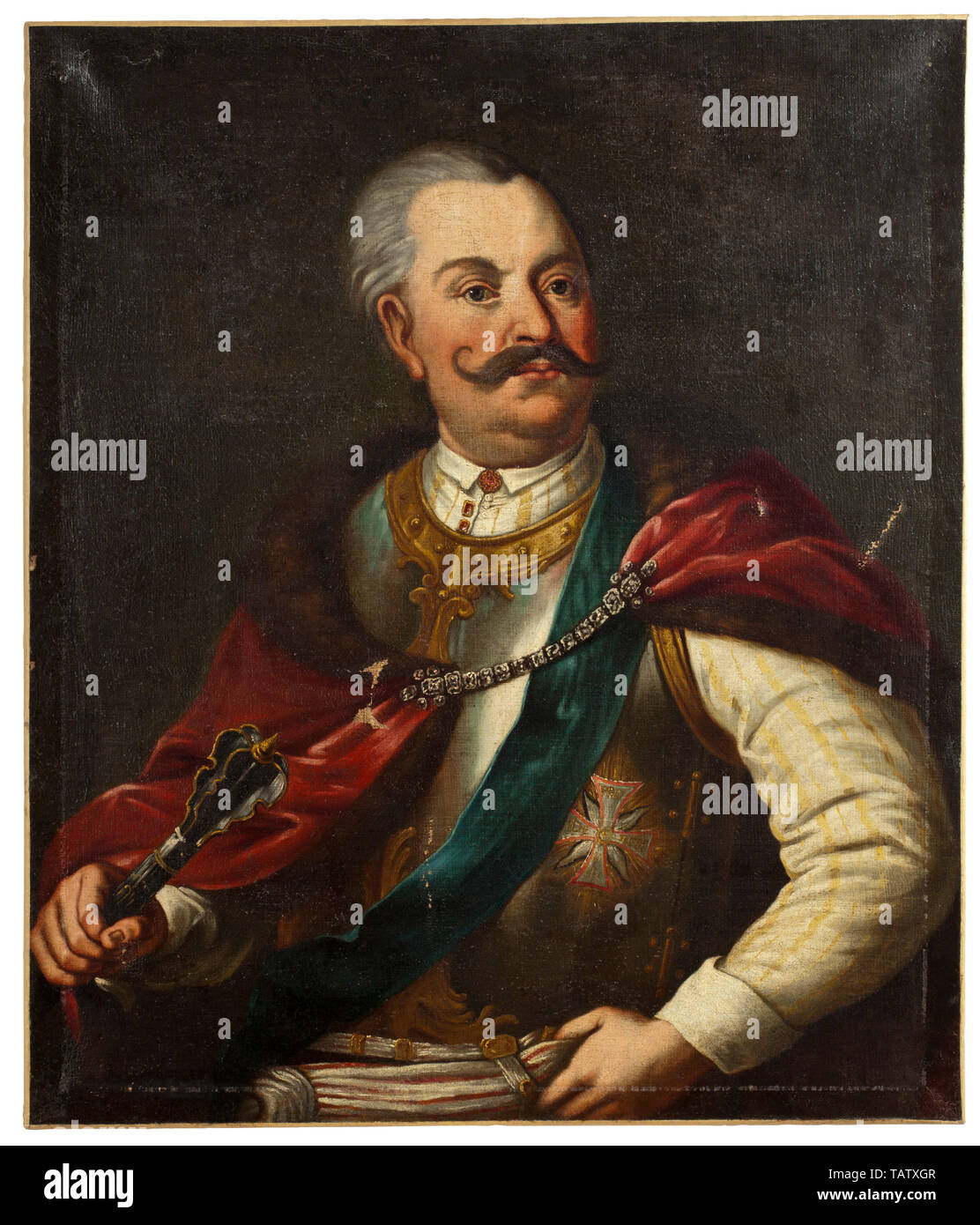 Michael Raphael Gabriel Suffczynski (1718 - 1796) - un portrait à l'huile par Franz Ignaz Oefele (1721 - 1797) ou de son atelier, datée du 1773, huile sur toile, (soutenu, nouvelle civière). L'arrière était à l'origine recouverte d'une seconde toile, également inclus séparément, sur lequel le manuscrit, c'est artiste, n'a pas d'auteur pour être effacé Banque D'Images