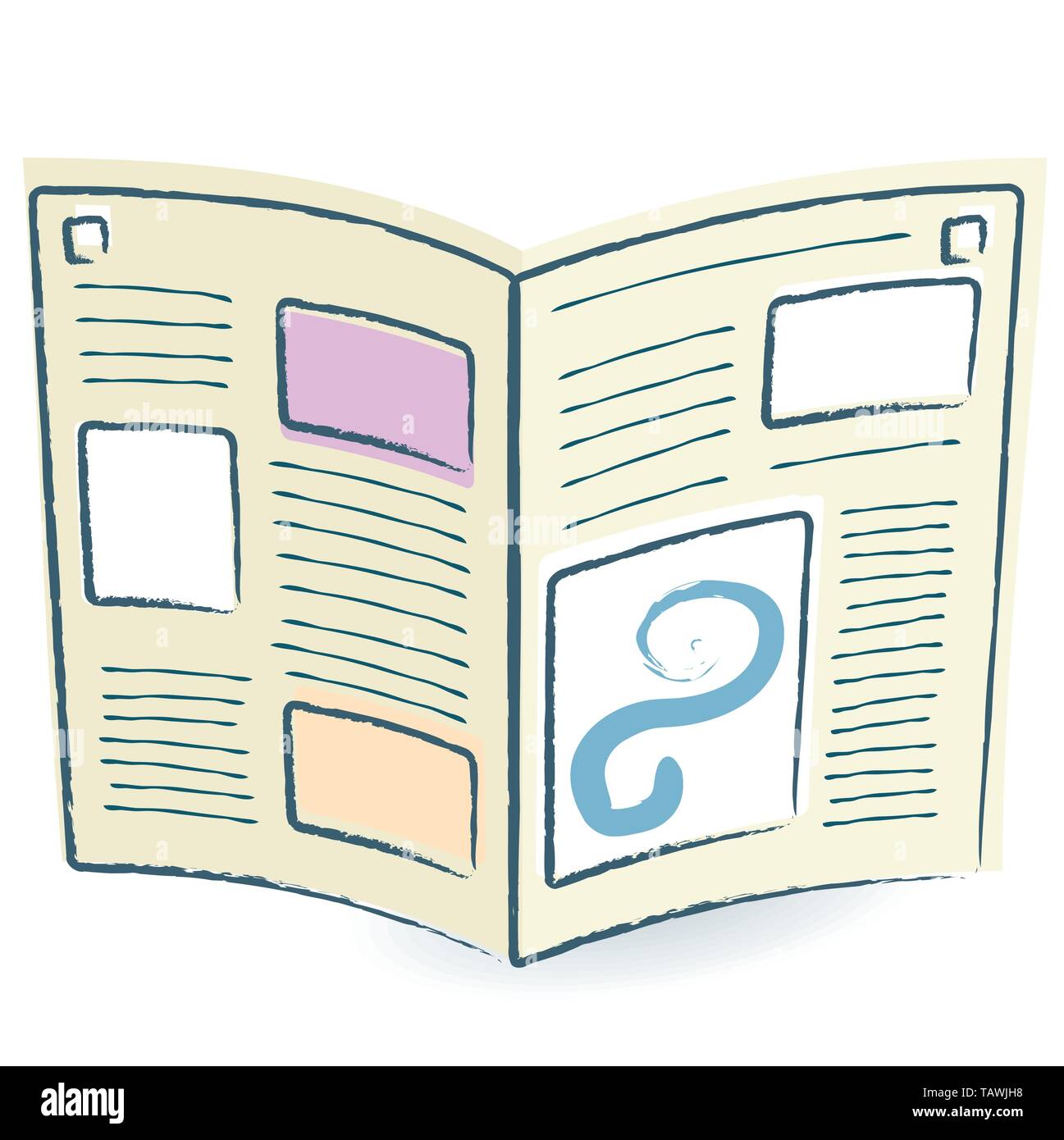 Illustration vecteur eps10. Faux journal ouvert. Illustration schématique Illustration de Vecteur