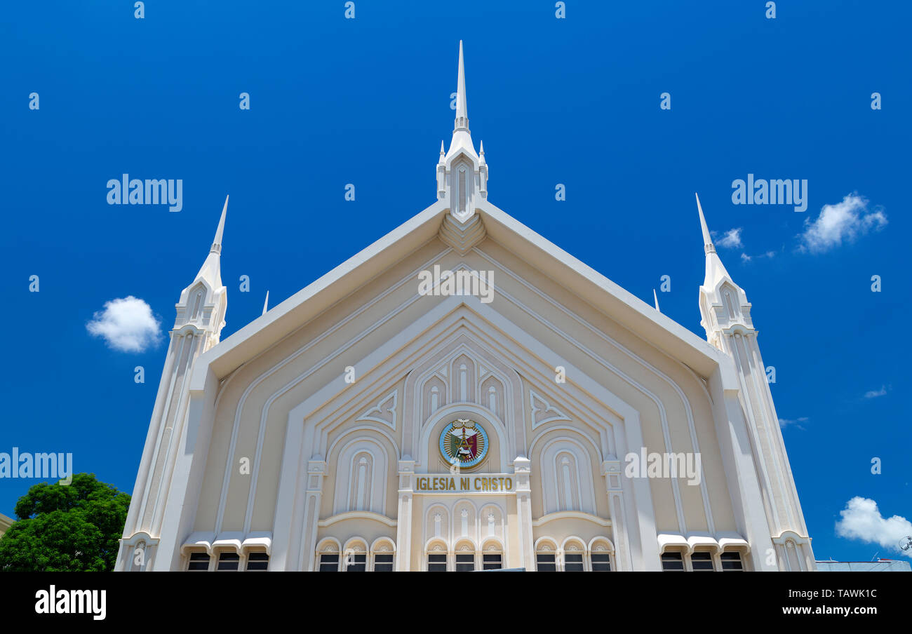 Façade de l'église catholique à Manille, Philippines Banque D'Images