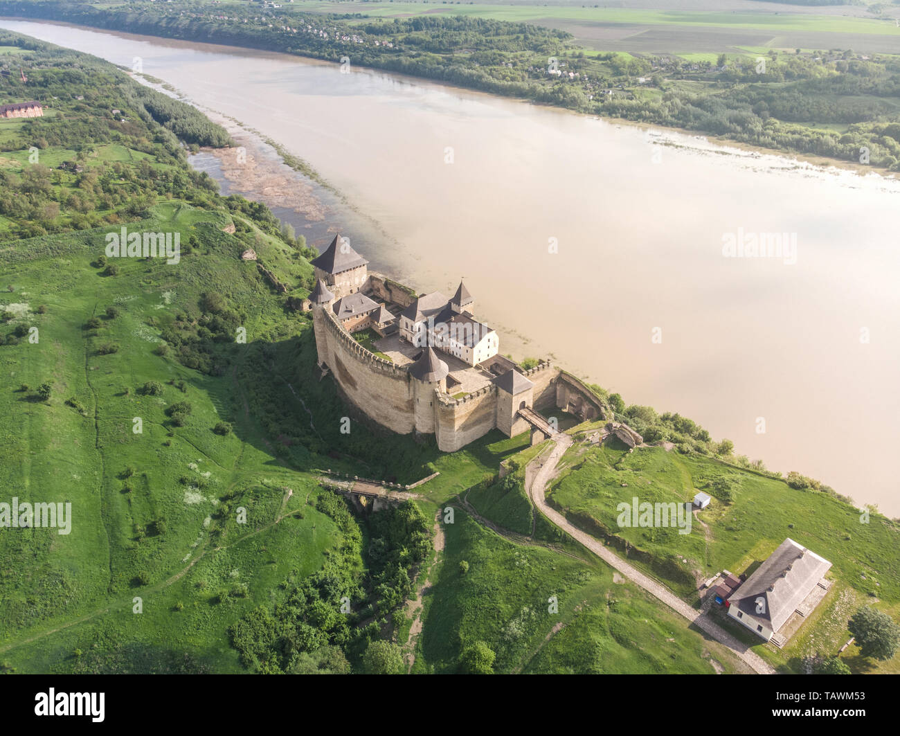 Forteresse médiévale dans la forteresse de Khotin - Vue de dessus Banque D'Images