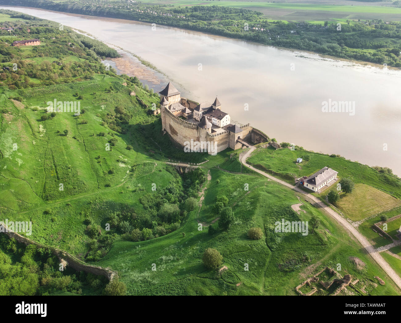 Forteresse médiévale dans la forteresse de Khotin - Vue de dessus Banque D'Images