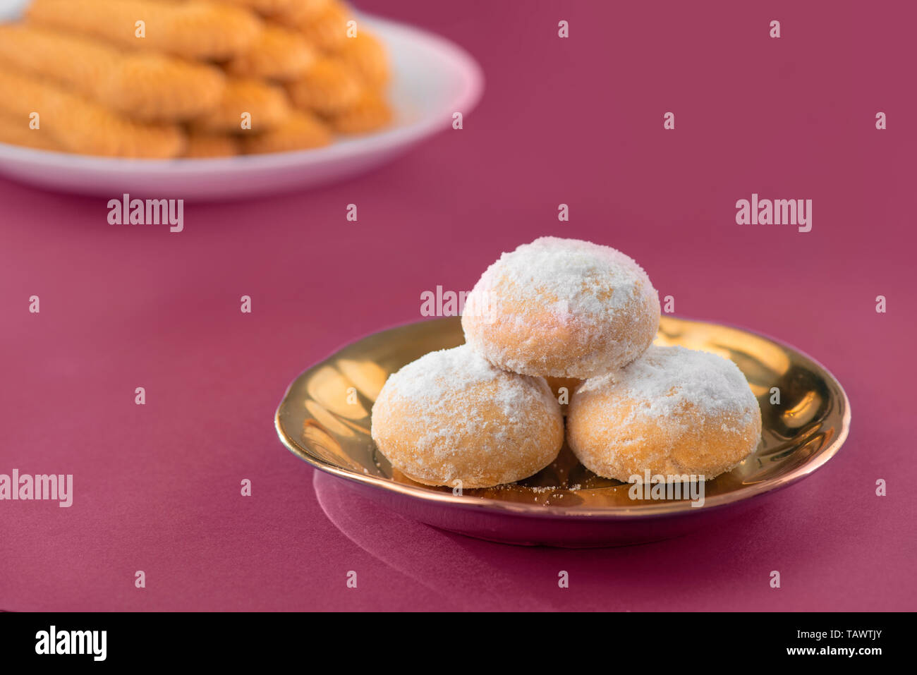 L'Aïd El-Fitr sucré Cookies, Musulmane moindre Maison de sucreries traditionnelles, kaak et biscuits Banque D'Images