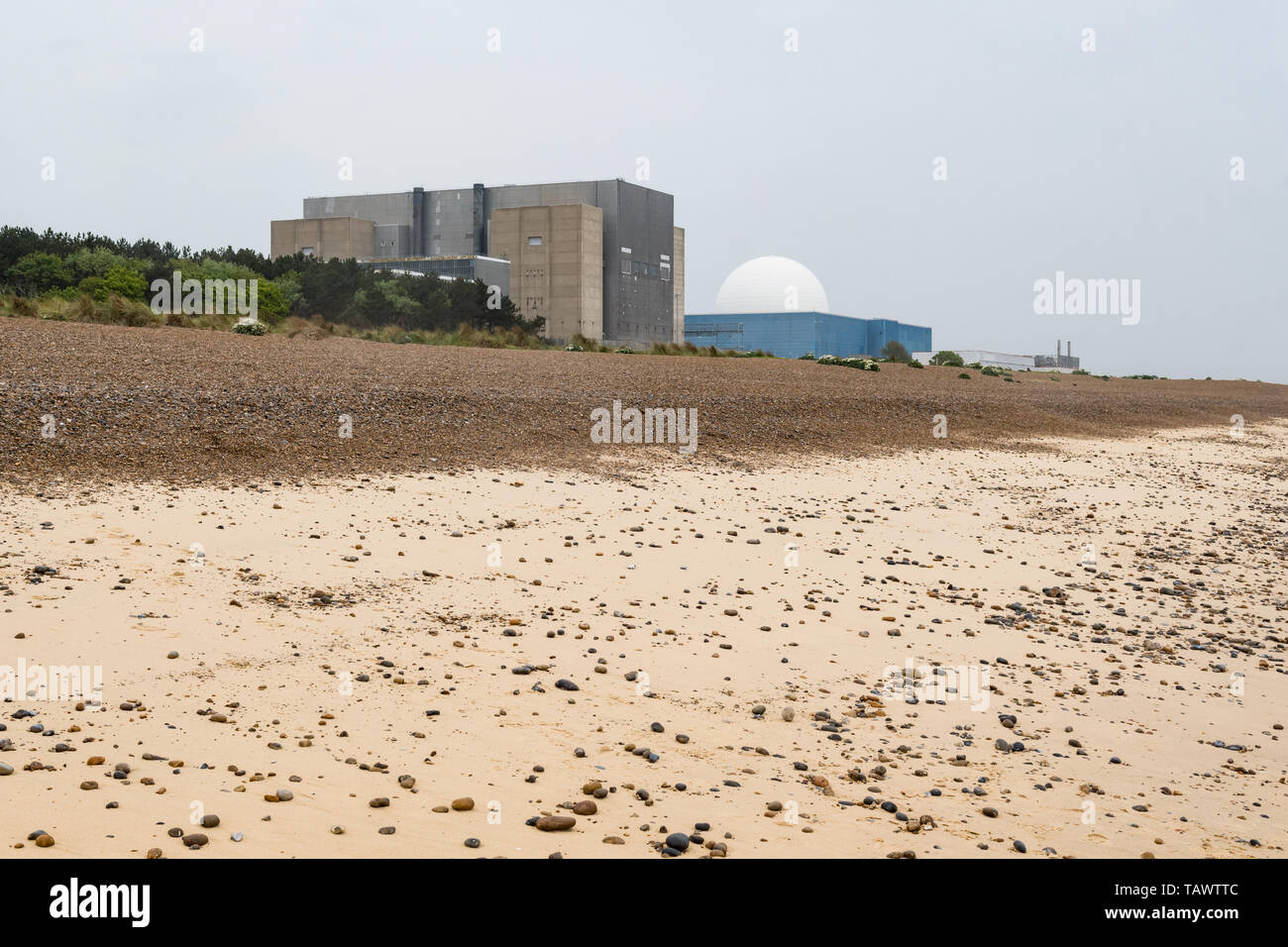 Un Sizewell Sizewell B et centrales nucléaires, Sizewell, Suffolk, Angleterre, Royaume-Uni Banque D'Images