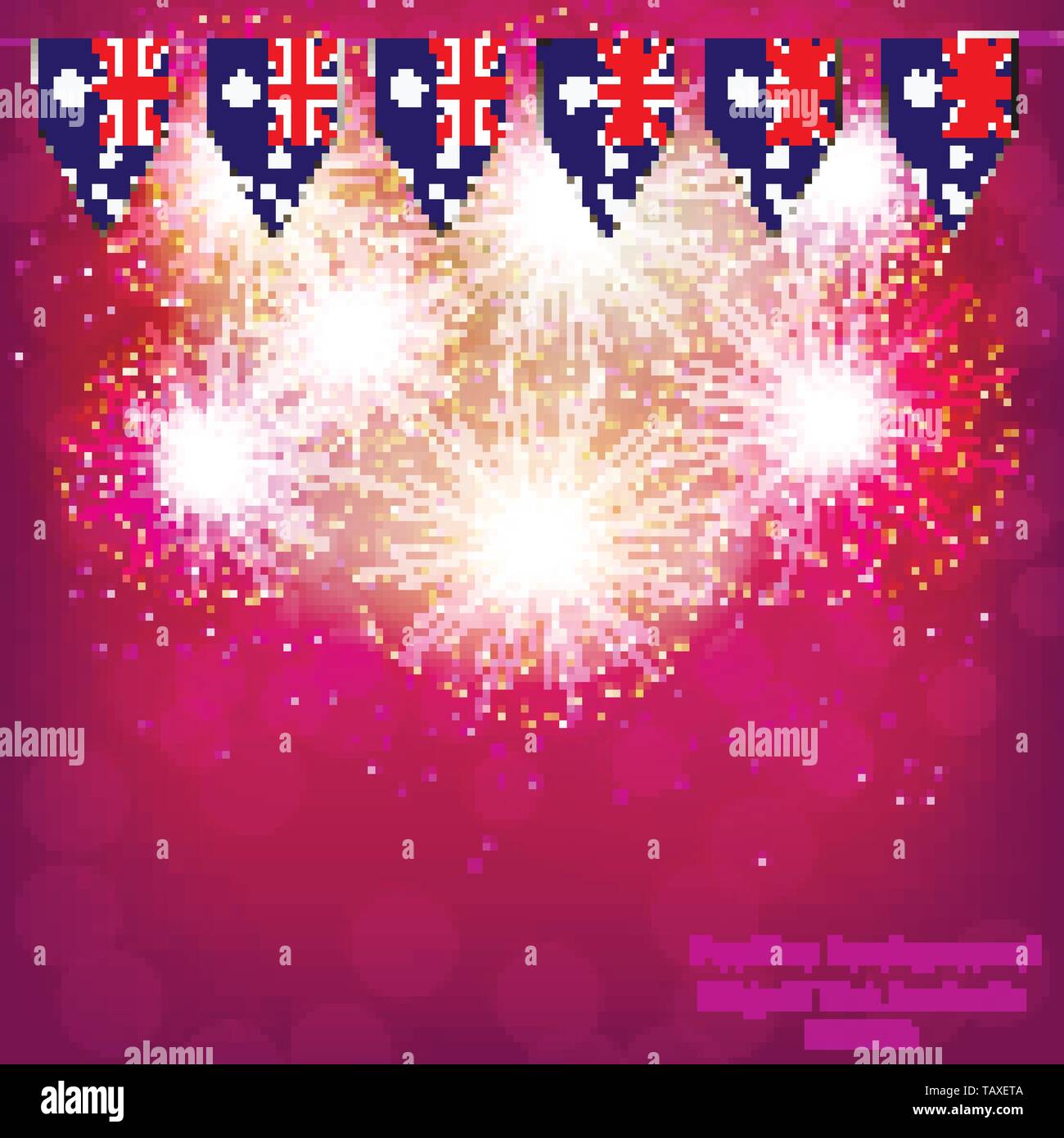 D'artifice lumineux avec des drapeaux de l'Australie pour les vacances. Vector illustration. Illustration de Vecteur