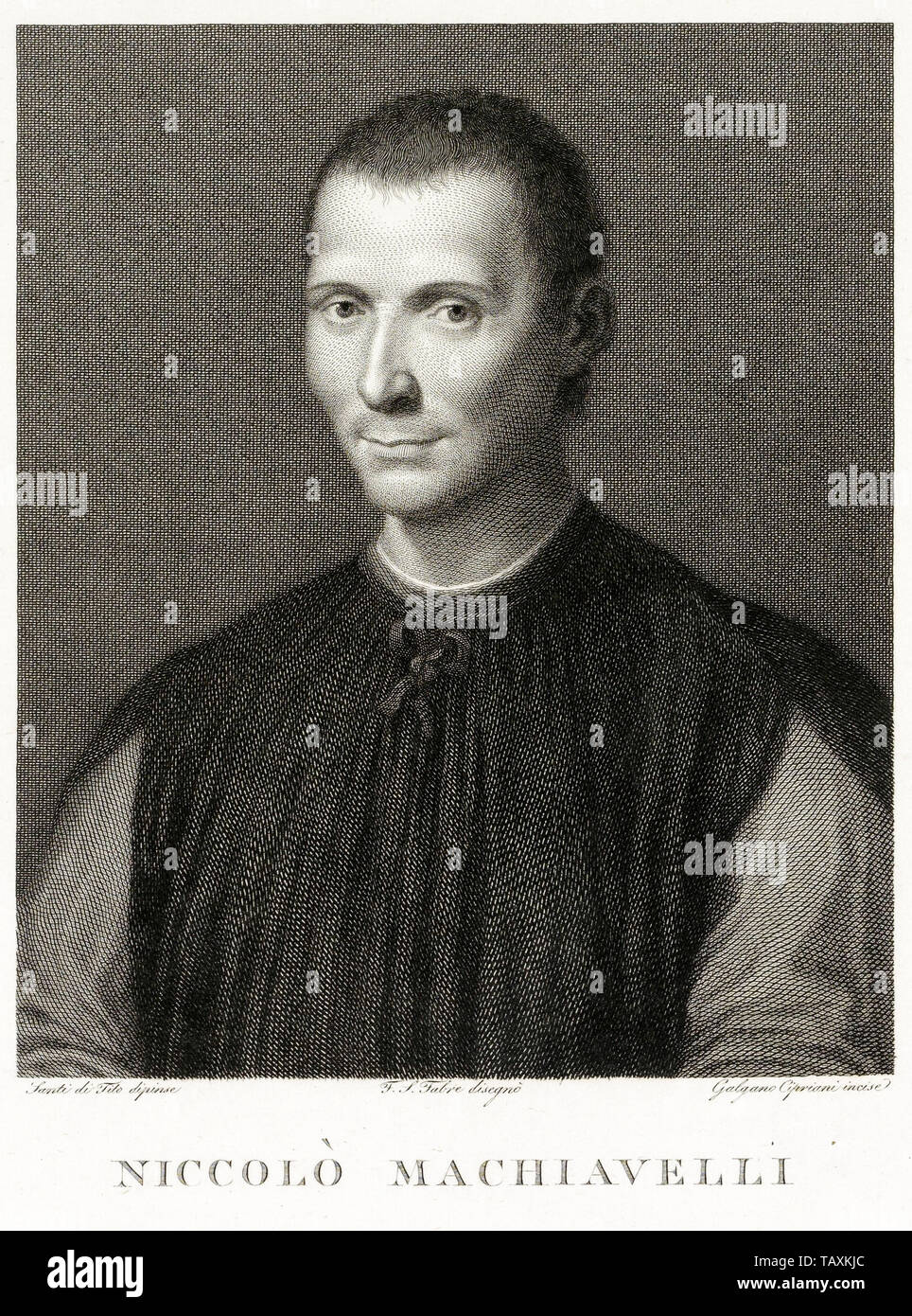 Niccolò Machiavelli, 1807, gravure portrait Banque D'Images