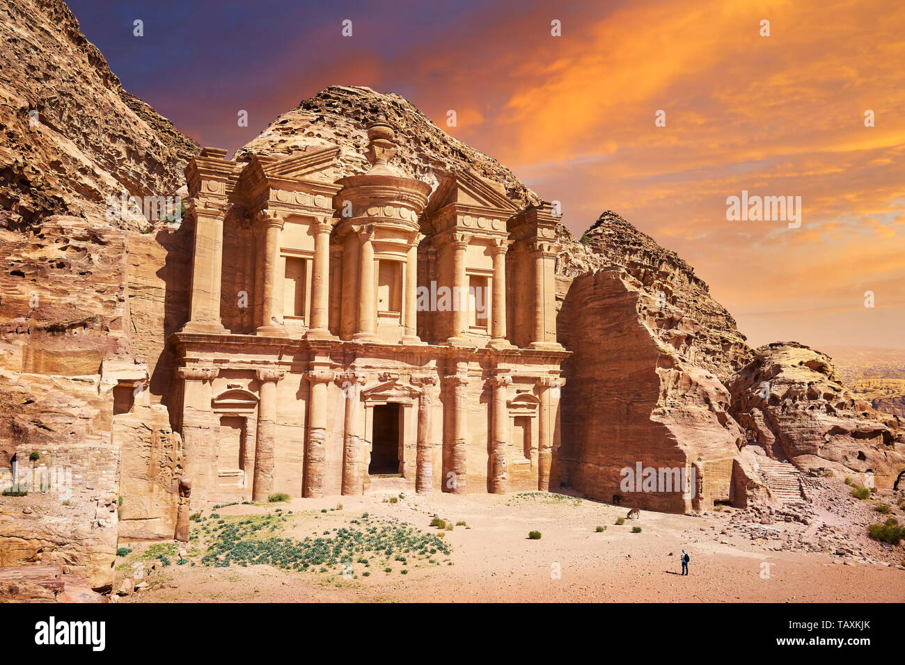 Le monastère (Al-Deir), Petra, Jordanie Banque D'Images