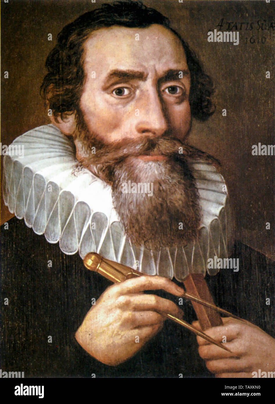 Johannes Kepler (1571-1630), astronome allemand, portrait peint à l'huile sur panneau, 1610 Banque D'Images