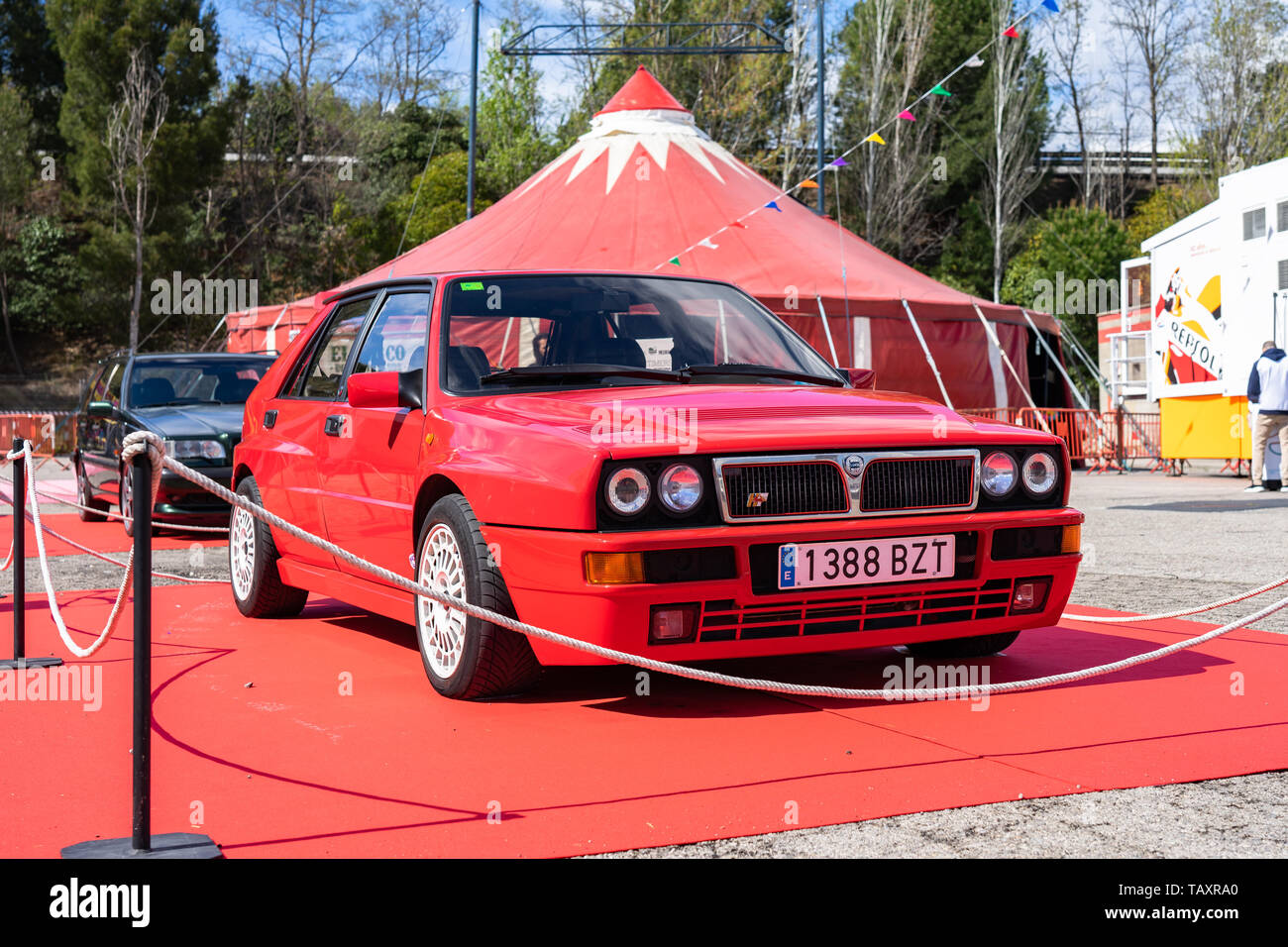 Lancia Delta HF Integrale EVO II à montjuic esprit circuit de Barcelone car show. Banque D'Images