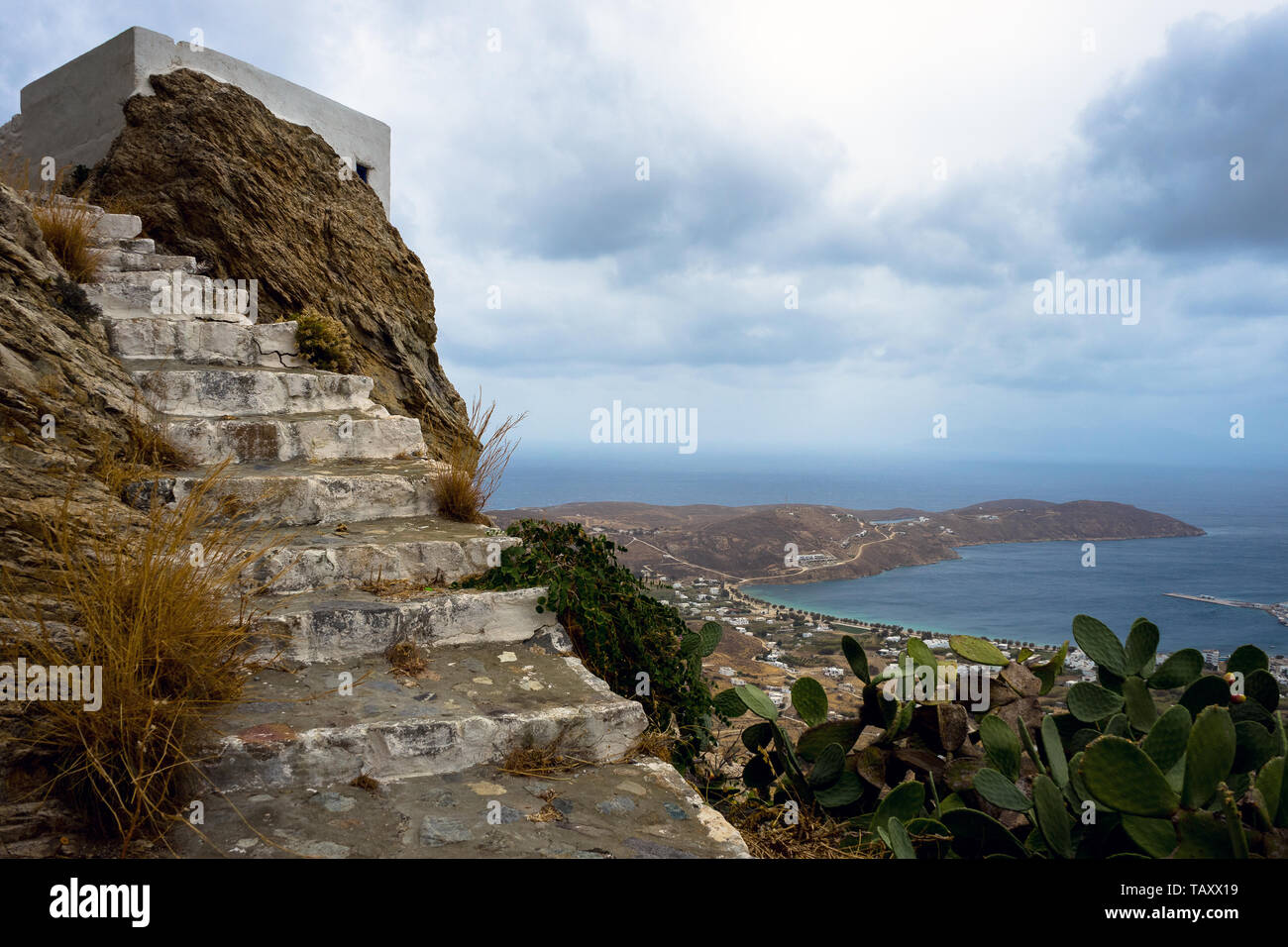 Sérifos,Ciclades,grèce,09/27/2018:l'escalier de la baie de Livadi Banque D'Images