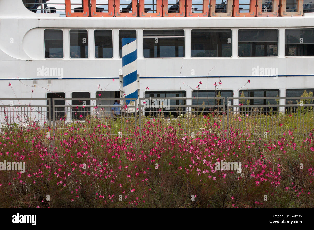Bateau amarré, Côme, Italie Banque D'Images