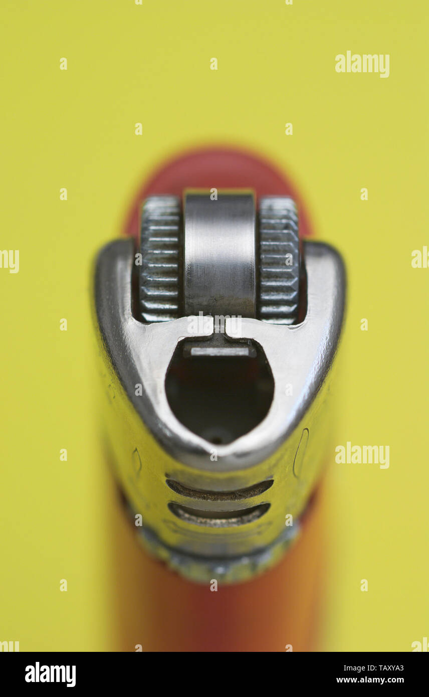 Haut de briquet jetable Banque D'Images