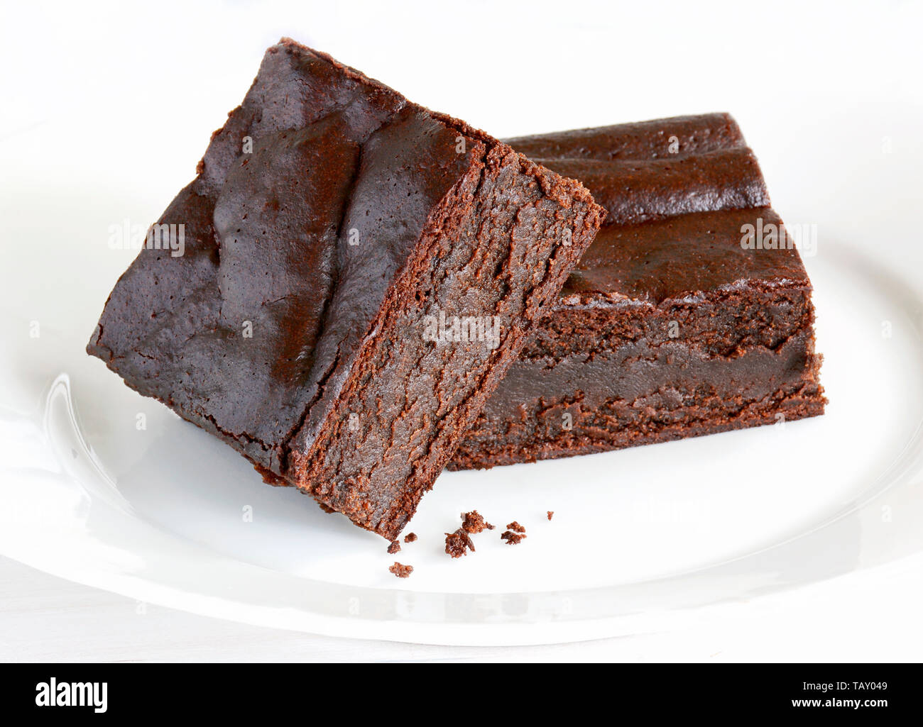 Très riche fudgy brownies au chocolat fait sans grains, totalement sans gluten Banque D'Images