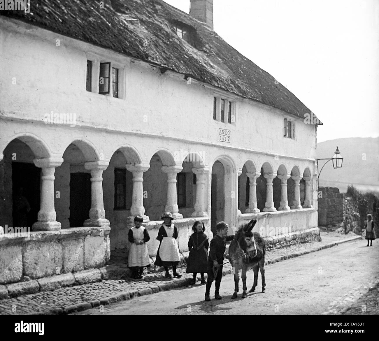 Moreton Hampstead Alms Houses Banque D'Images