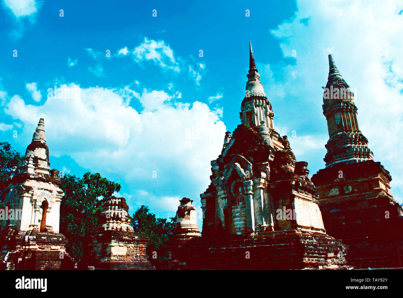 Wat Chedi Chet Thaeo,Si Satchanalai Parc historique de Sukhothai, Thaïlande, Banque D'Images