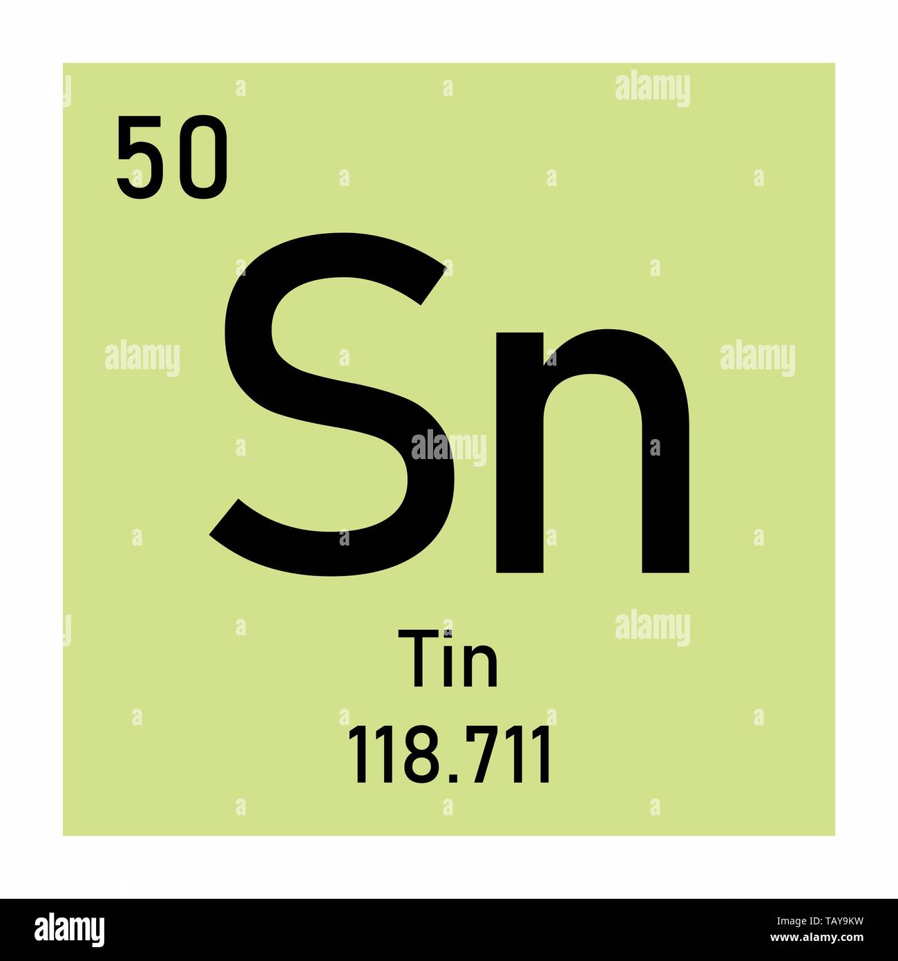 Illustration du tableau périodique de symbole chimique de l'étain Illustration de Vecteur