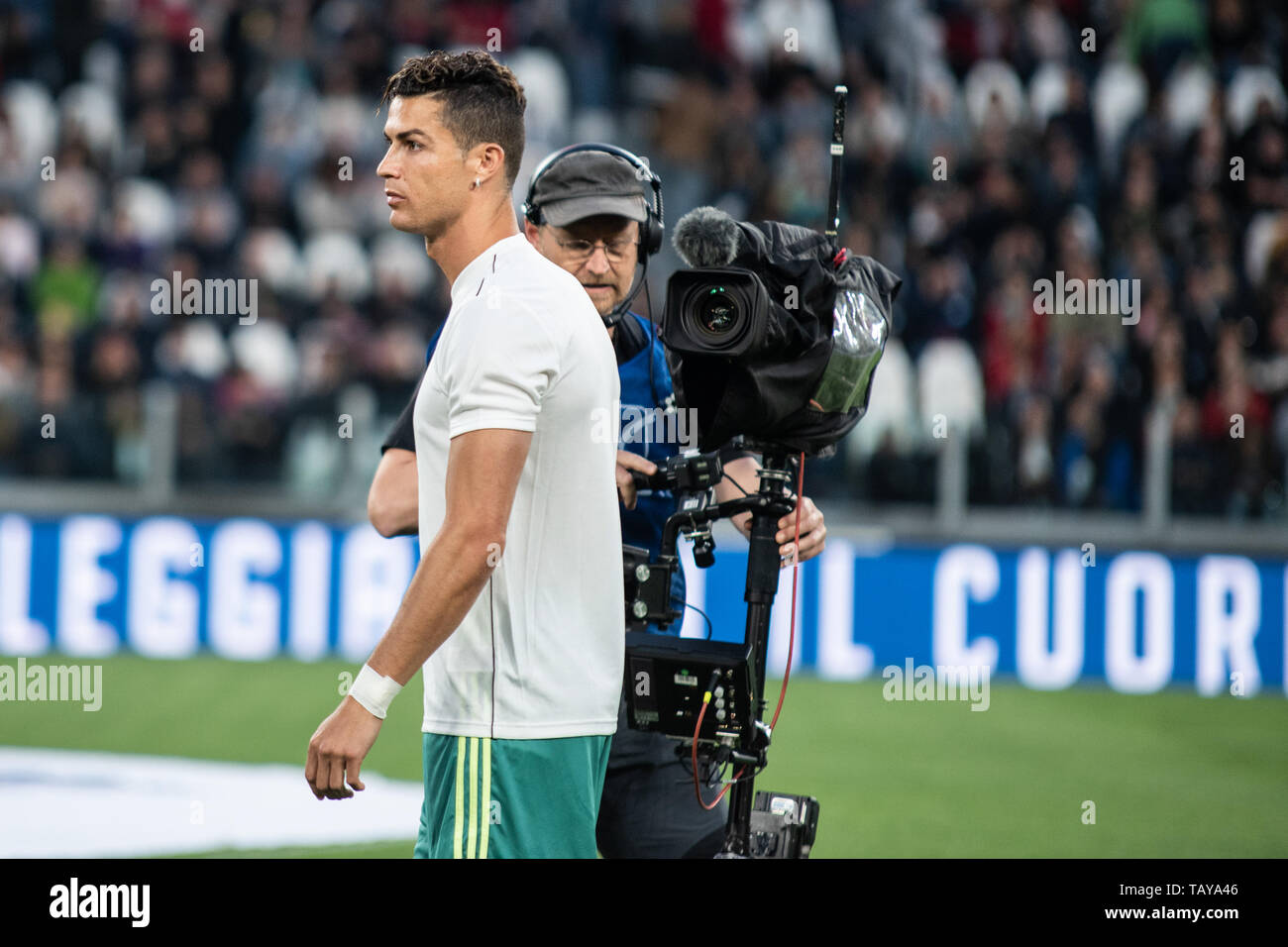 Cristiano Ronaldo durant la La Partita del cuore : Campioni della ricerca vs Nazionale cantanti. Campioni della ricerca a gagné 3-2 à l'Allianz Stadium, dans Banque D'Images