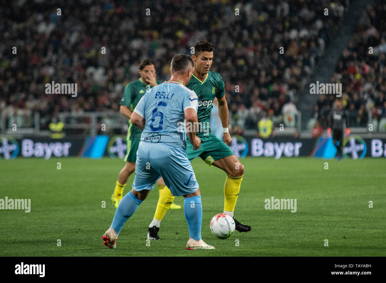 Cristiano Ronaldo durant la La Partita del cuore : Campioni della ricerca vs Nazionale cantanti. Campioni della ricerca a gagné 3-2 à l'Allianz Stadium, dans Banque D'Images