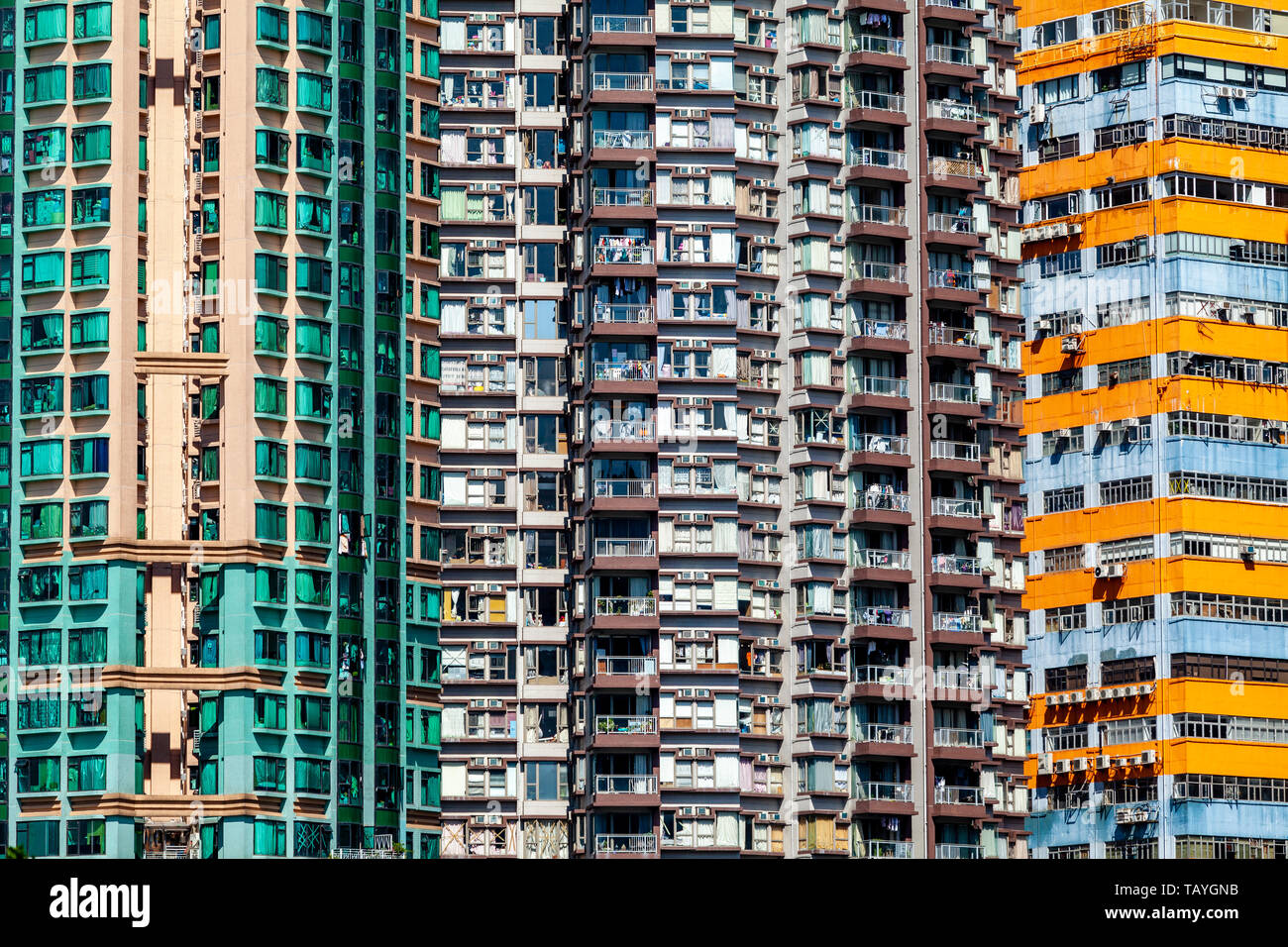 Les immeubles à appartements, Aberdeen, Hong Kong, Chine Banque D'Images