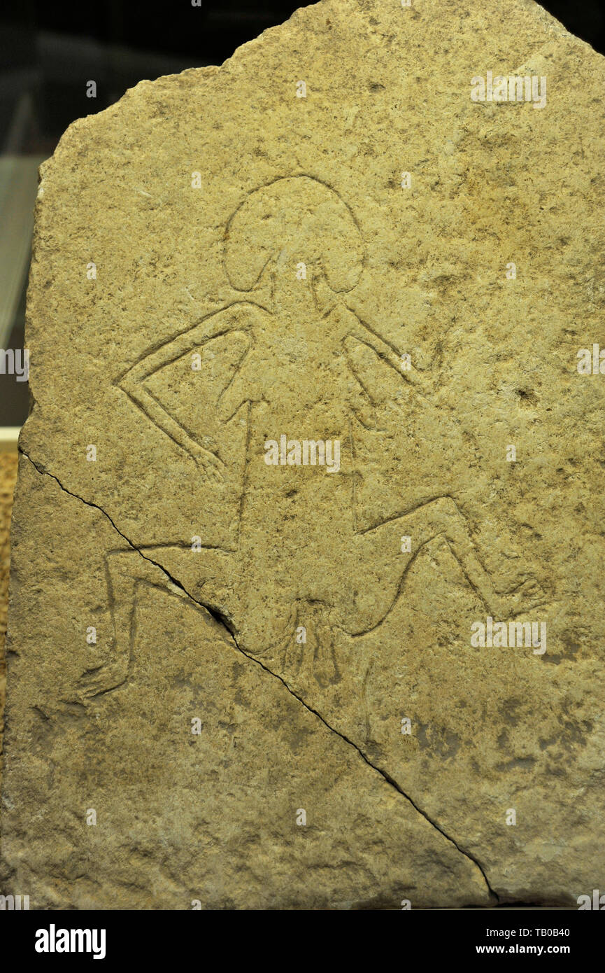 Des artefacts de Gobekli Tepe sur l'affichage dans le musée à Sanliurfa, en Turquie Banque D'Images