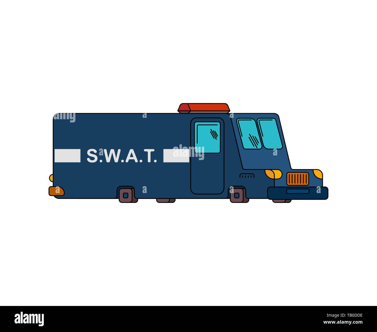 Swat d'urgence Ministère des transports. Bus voiture de police Illustration de Vecteur