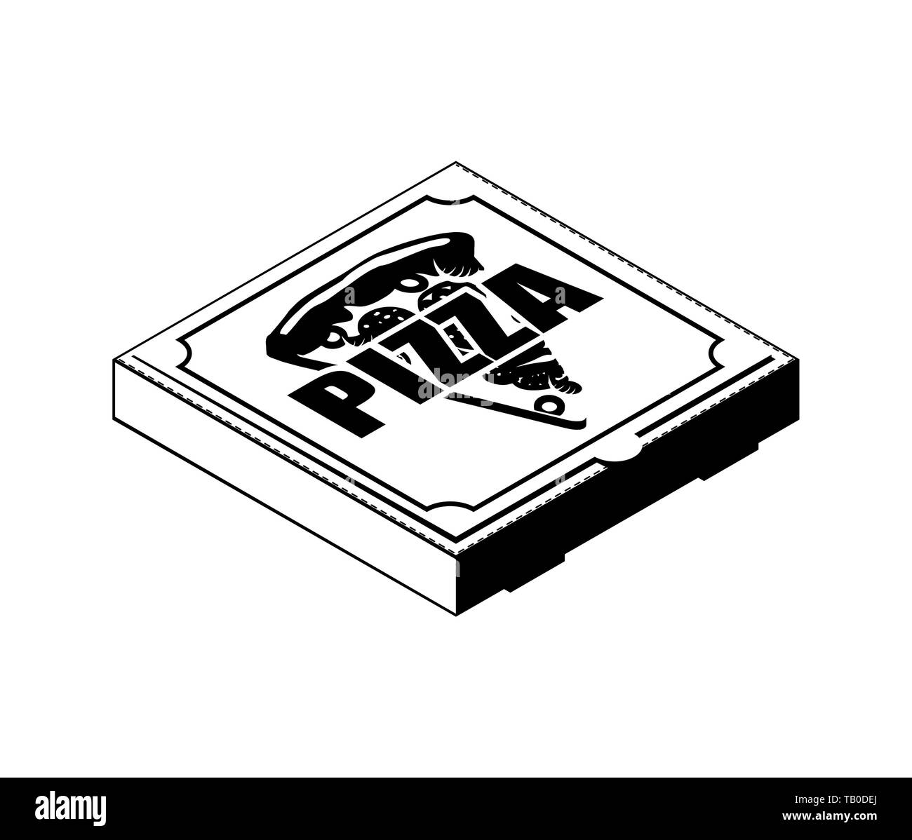 L'icône de boîte de pizza. Fast food Vector sign Illustration de Vecteur