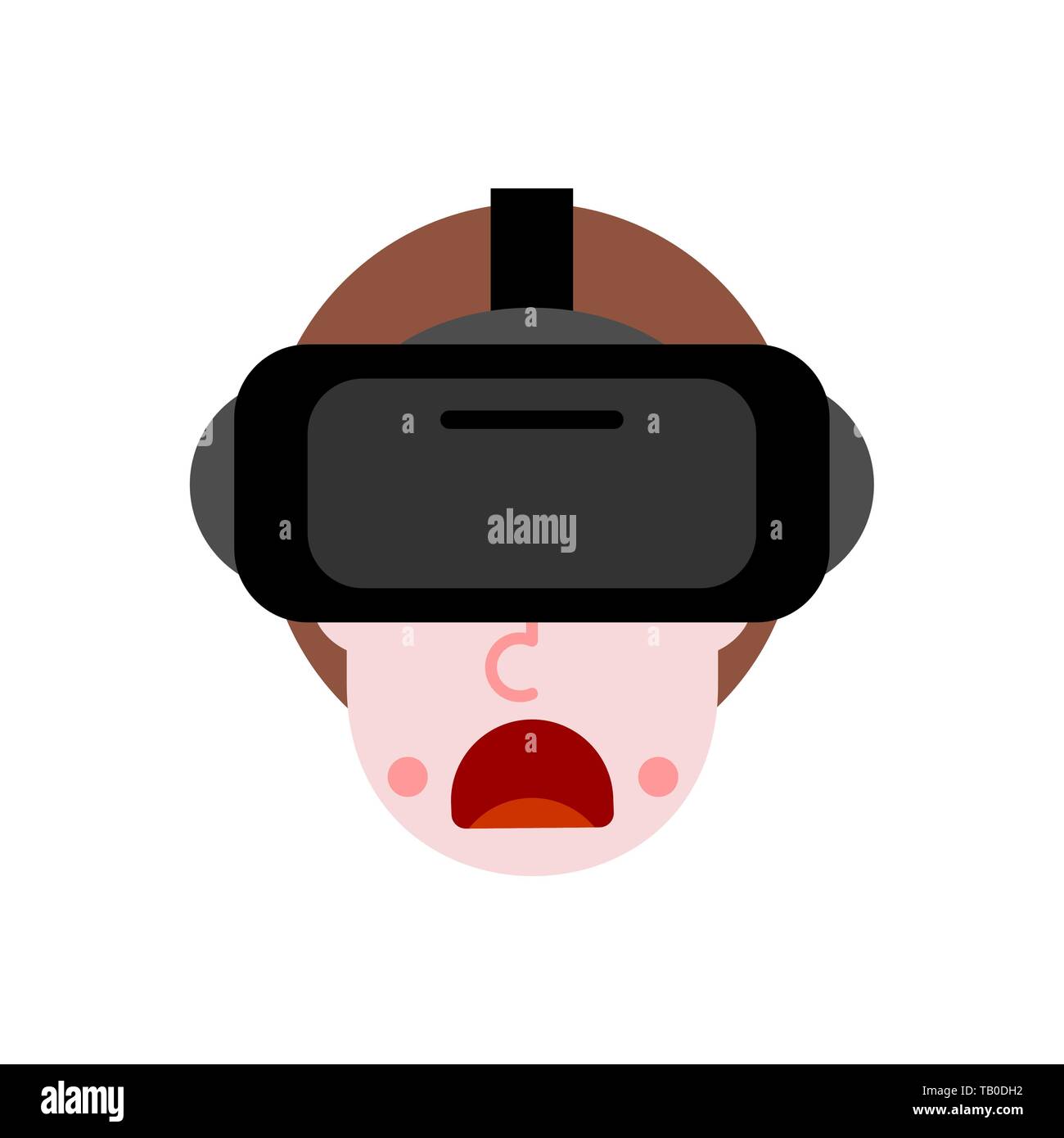 L'Homme à lunettes de réalité virtuelle. Surprise et choc Illustration de Vecteur