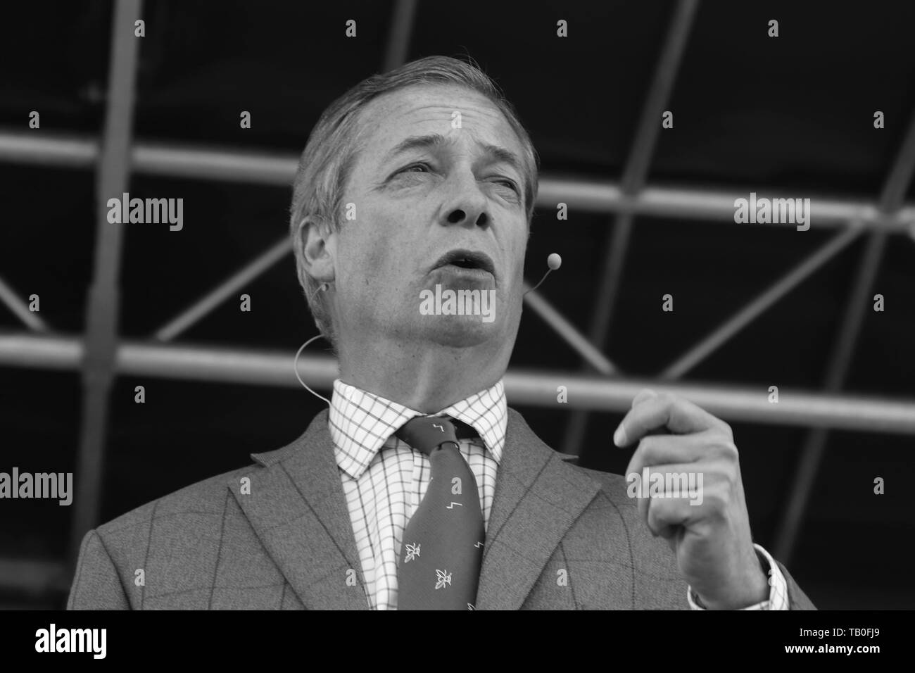 Brexit chef de parti Nigel Farage participant à un rassemblement à l'old hall country club UK Chester Banque D'Images