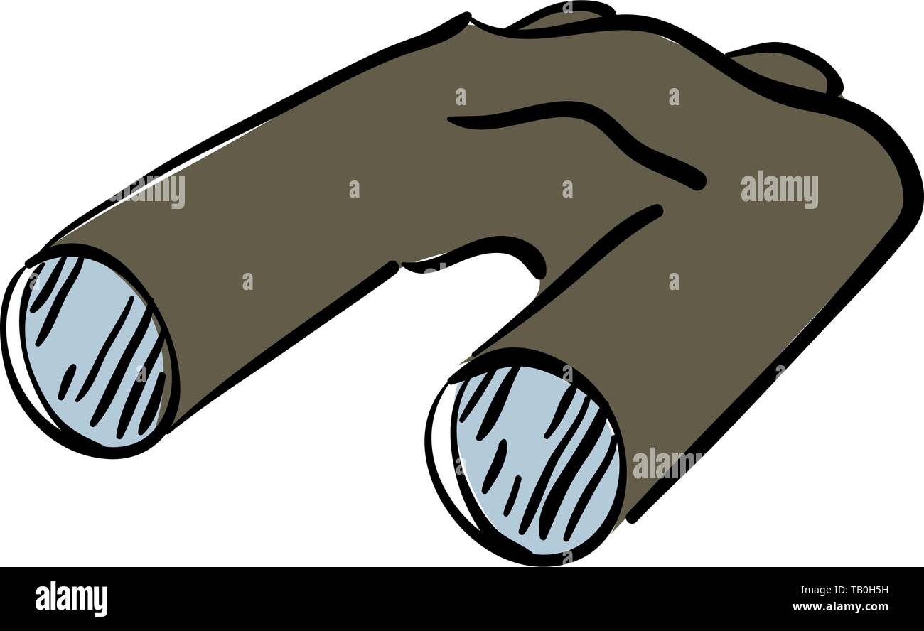 L'icône de la ligne de jumelles, contour vector signe, croquis style. Le camping. Stylo encre. Symbole d'espion, logo illustration. Avc. modifiable Perfect Pixel vector graphi Illustration de Vecteur