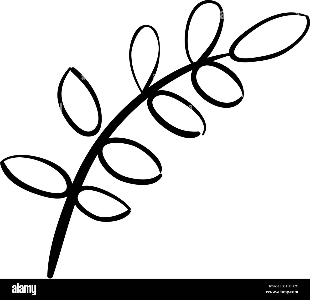 Hand drawn vector olive branch. Arrière-plan blanc. Isolées. Technique de gravure monochrome. croquis style. Le camping. Plume d'encre Illustration de Vecteur