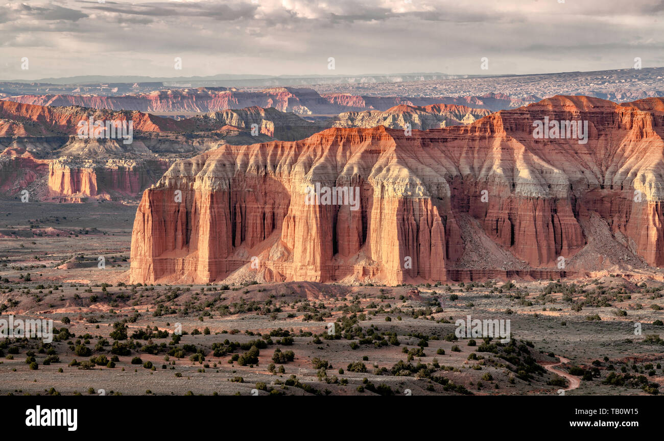 Dans Cathedral Valley Capital Reef National Park Banque D'Images