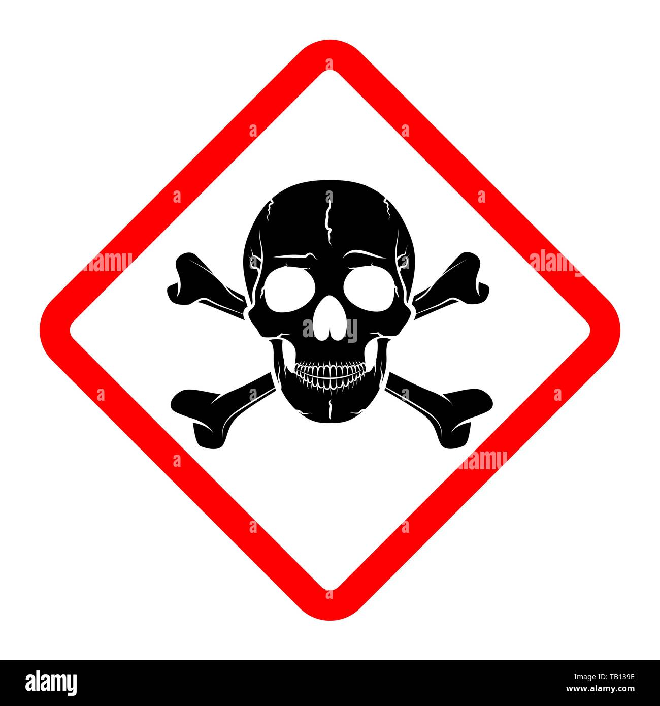 Tête de mort, le logo d'avertissement ou d'attention. Vector illustration. Une note de l'avertissement de danger isolé Illustration de Vecteur Tête de mort, le logo d'avertissement ou d'attention. Vector illustration. Une note de l'avertissement de danger isolé Illustration de Vecteur