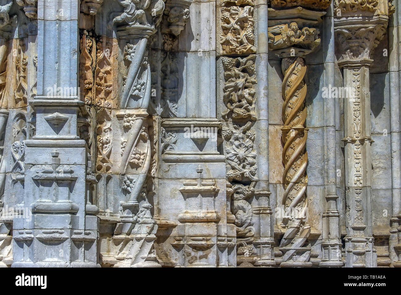 Abbaye ou monastère des hiéronymites à Lisbonne, Portugal, alias Santa Maria de Belem monastère. Classé au Patrimoine Mondial de l'UNESCO comme un chef-d'œuvre de la Manu Banque D'Images