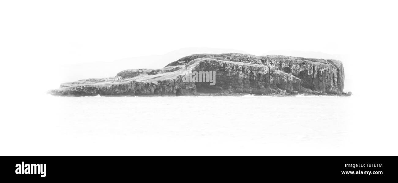 Île isolée isolé sur fond blanc Banque D'Images