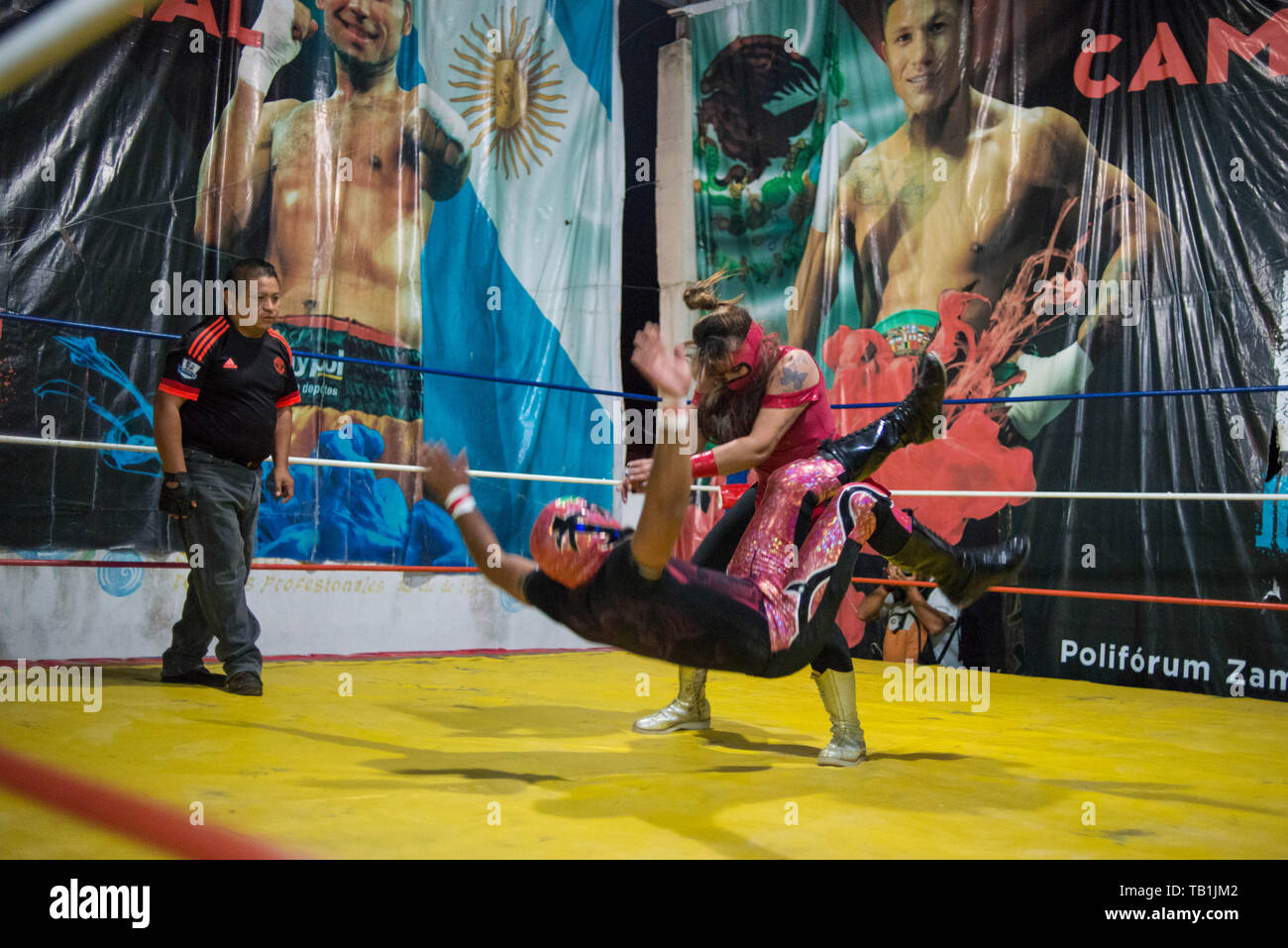 Lucha Libre. Merida, Yucatan. Le Mexique Banque D'Images