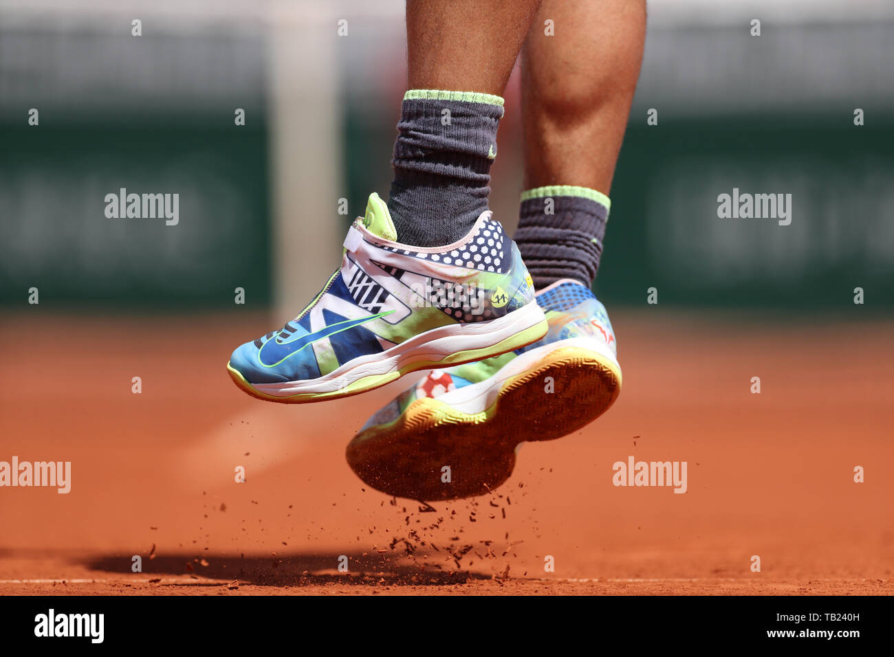 Paris, France. 29 mai 2019. Tournoi de tennis de Roland-Garros, Rafael  Nadal (ESP) porte ses chaussures personnalisées : Action Crédit Plus Sport  Images/Alamy Live News Photo Stock - Alamy
