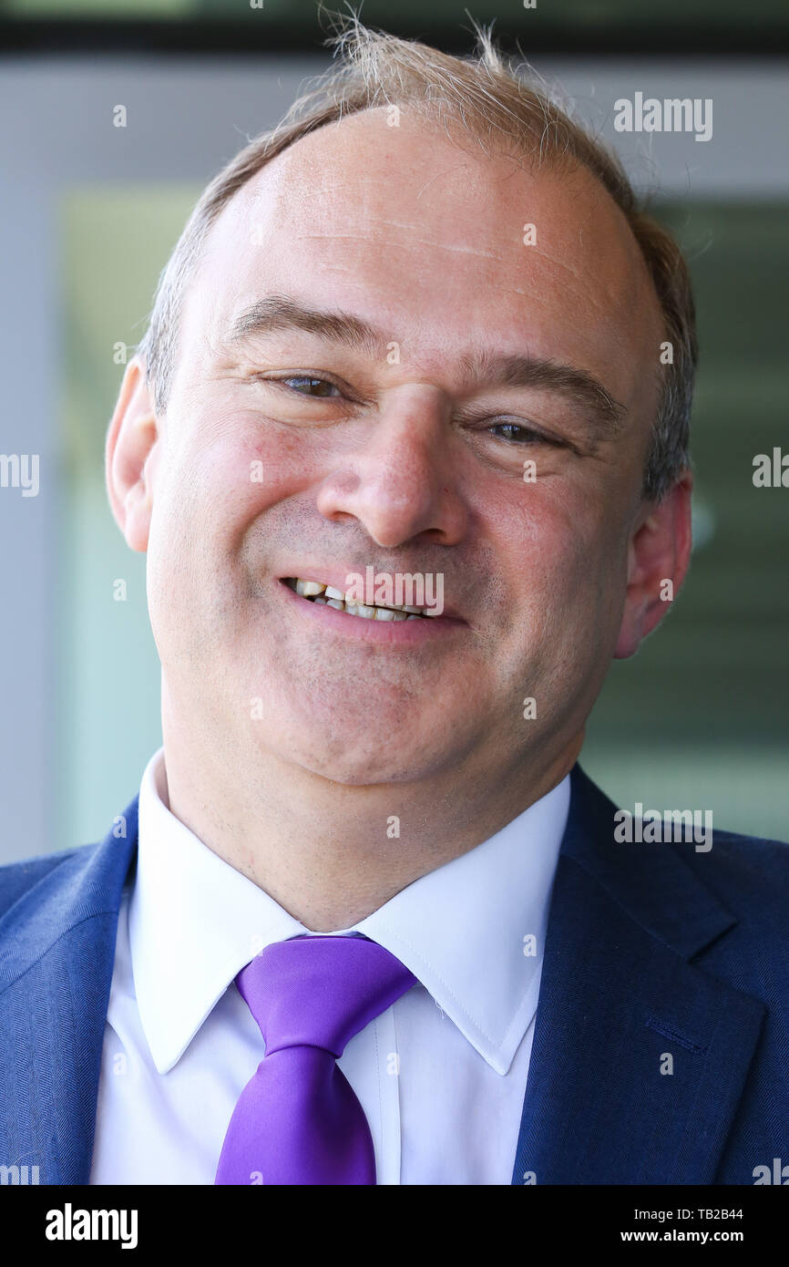 Southwark, London, UK 30 mai 2019 - Ed Davey, député de Kingston et à Surbiton et ancien secrétaire d'État à l'énergie et le changement climatique en rive sud alors qu'il lance sa campagne à la direction de devenir le leader du Parti libéral démocrate. Le chef actuel, Vince Cable a annoncé qu'il quittera ses fonctions en tant que chef libéral démocrate le 23 juillet 2019. Credit : Dinendra Haria/Alamy Live News Banque D'Images