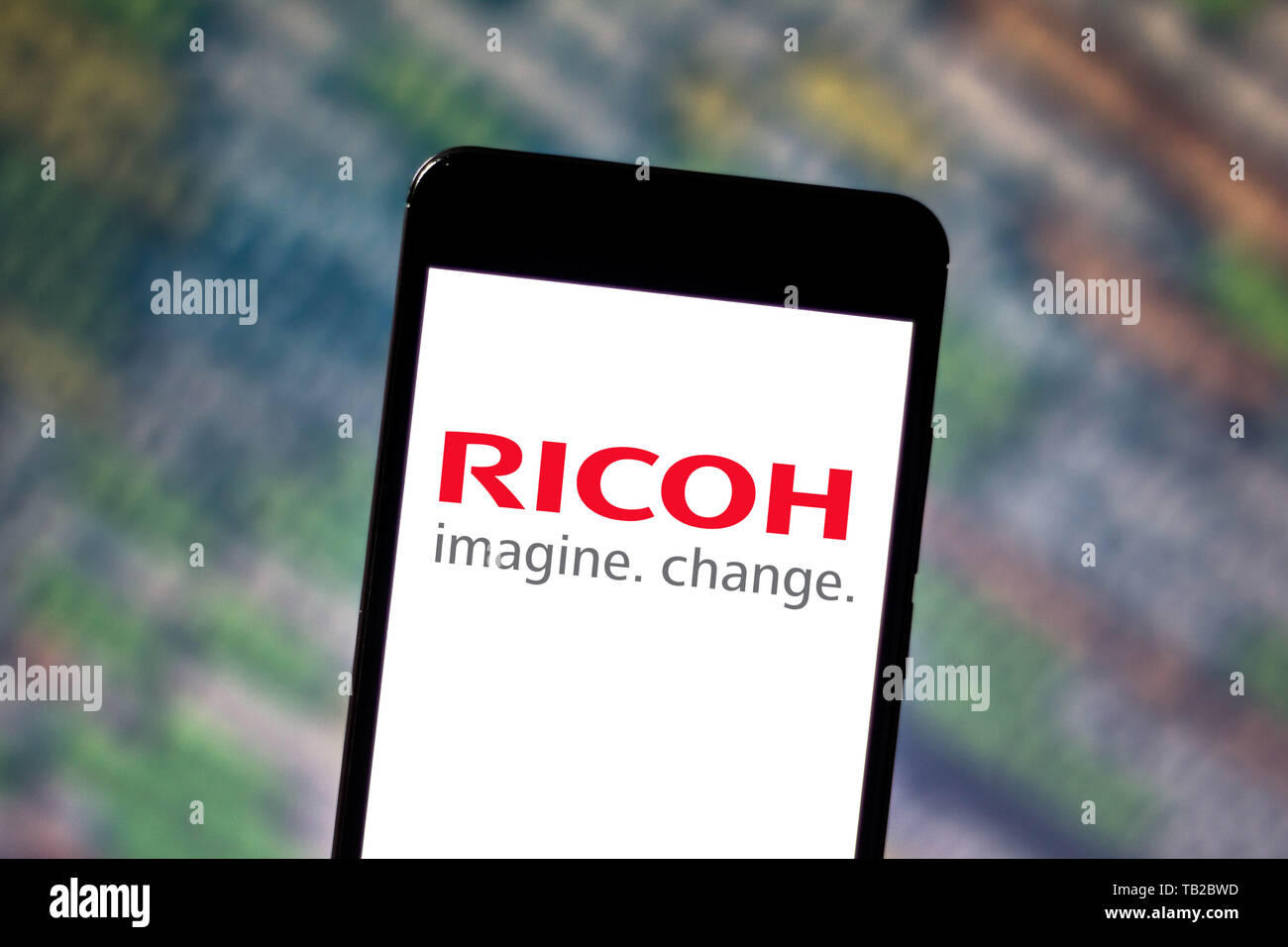Le Brésil. 30 mai, 2019. Sur cette photo, l'illustration d'un logo de l'entreprise Ricoh vu affichée sur un smartphone. Credit : Rafael Henrique/SOPA Images/ZUMA/Alamy Fil Live News Banque D'Images