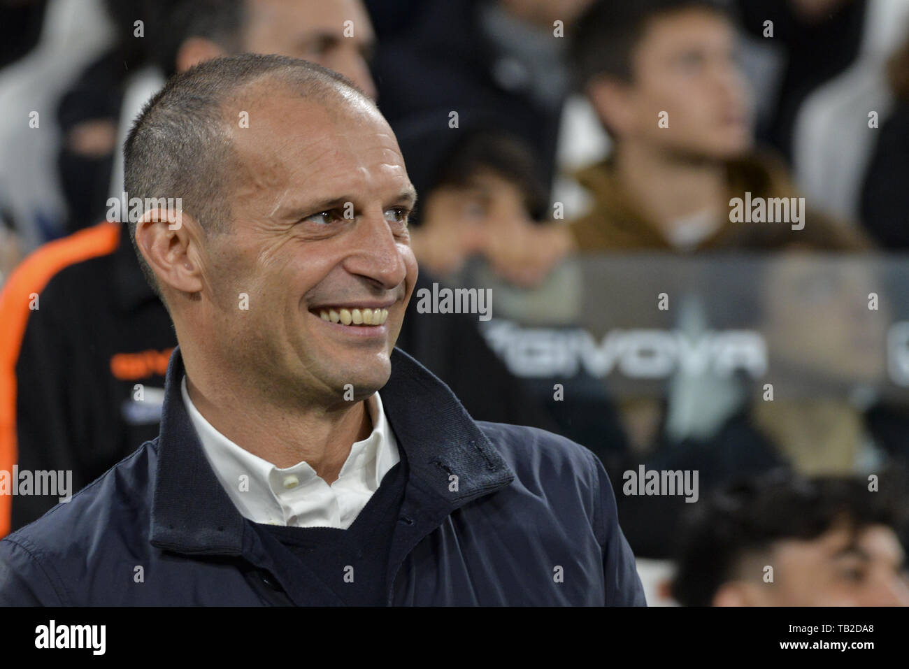 Turin, Italie. 27 mai, 2019. Massimiliano Allegr lors d'une 'Partita Del Cuore' Charity match au Stade Allianz.Campioni per la Ricerca gagner le ''Champions'' de recherche 3-2 contre le ''National Italien Singers' Credit : Crédit Puletto Diego SOPA/Images/ZUMA/Alamy Fil Live News Banque D'Images