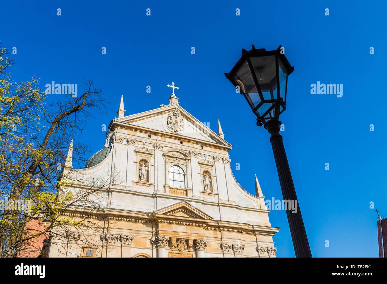 L'église des Saints Pierre et Paul, dans le quartier de la vieille ville de Cracovie, Pologne Banque D'Images