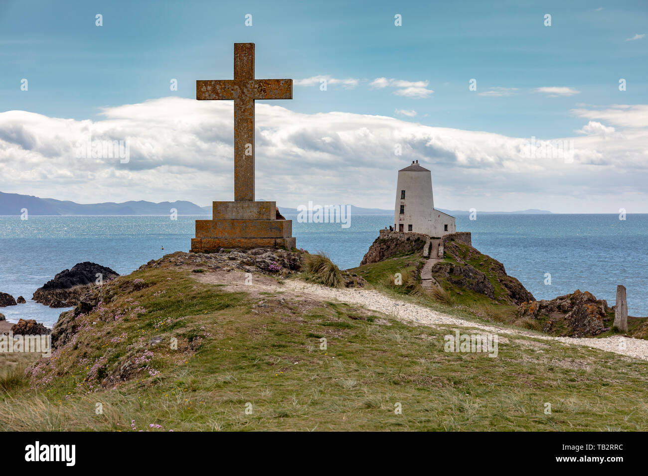 Crucifix, l'île Llanddwyn, Anglesey Banque D'Images