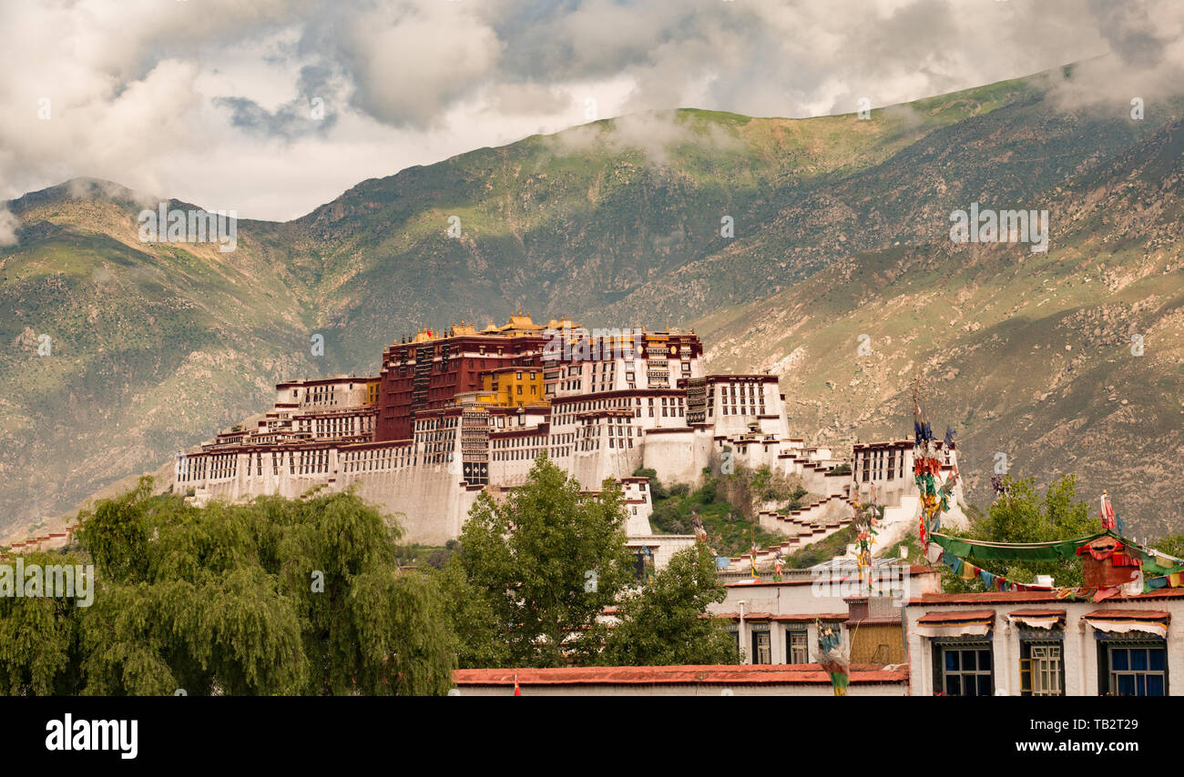 Vue sur Palais du Potala, Tibet Banque D'Images