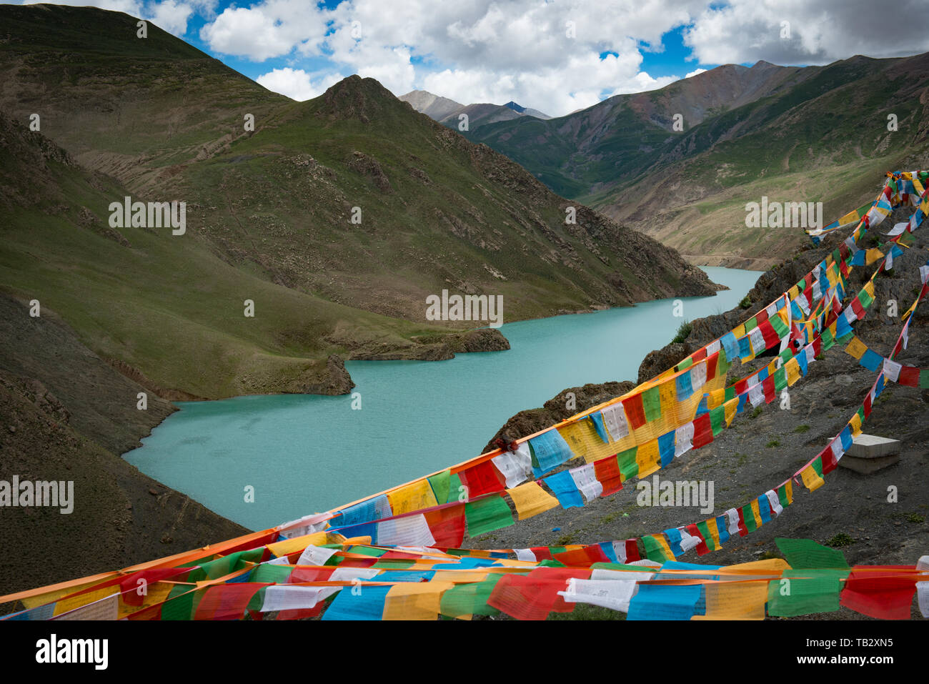 Yamdtoq, Lac Turquoise, Tibet Banque D'Images